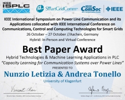 Best Paper Award at ISPLC 2021